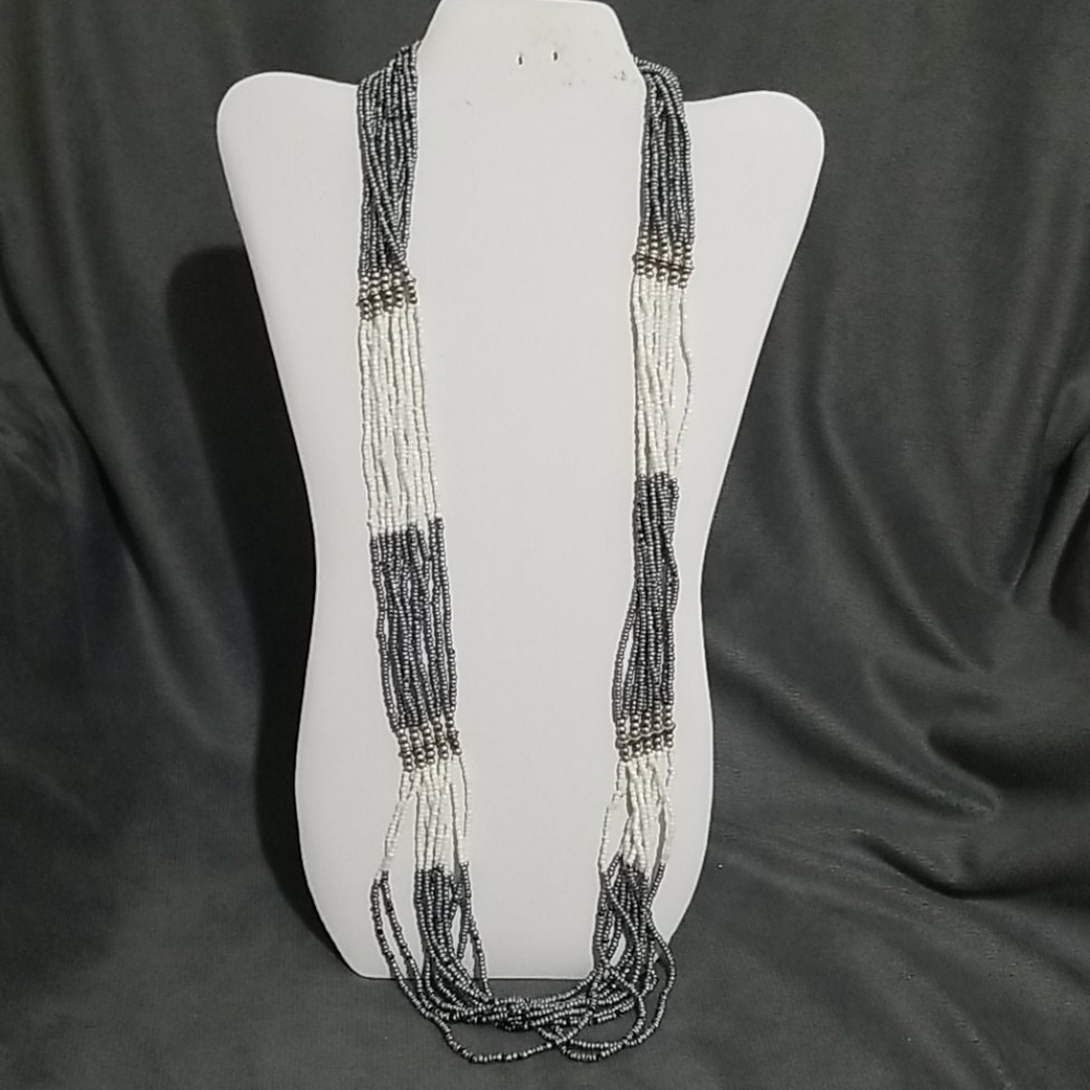 Long Layered Bead Necklace